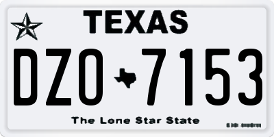 TX license plate DZO7153