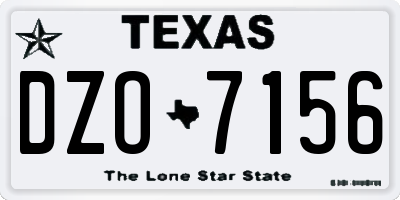 TX license plate DZO7156