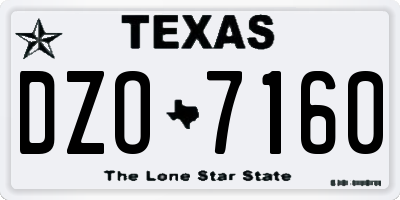 TX license plate DZO7160