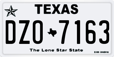 TX license plate DZO7163