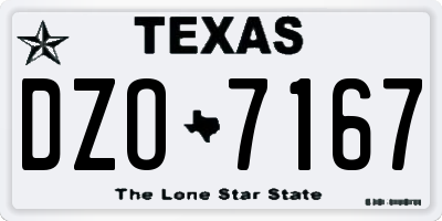 TX license plate DZO7167