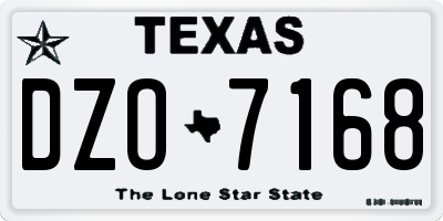 TX license plate DZO7168