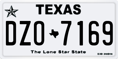 TX license plate DZO7169