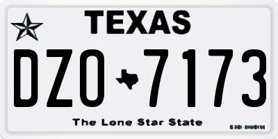 TX license plate DZO7173