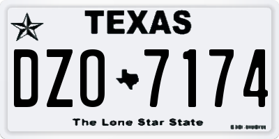 TX license plate DZO7174