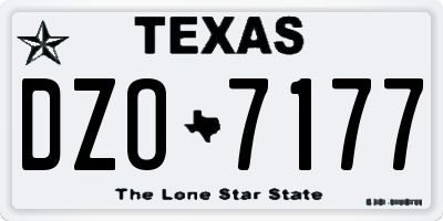 TX license plate DZO7177
