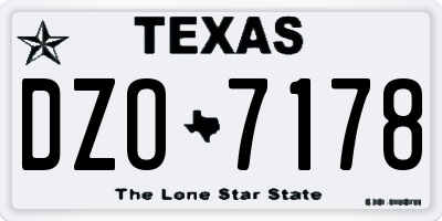 TX license plate DZO7178