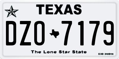 TX license plate DZO7179