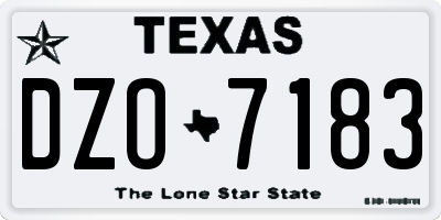TX license plate DZO7183