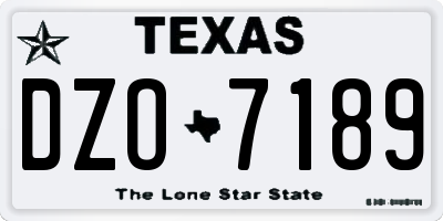 TX license plate DZO7189