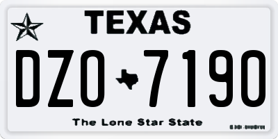 TX license plate DZO7190