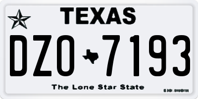 TX license plate DZO7193