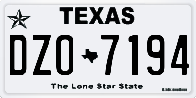 TX license plate DZO7194