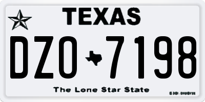 TX license plate DZO7198