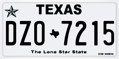 TX license plate DZO7215