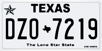TX license plate DZO7219