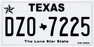 TX license plate DZO7225