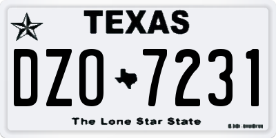 TX license plate DZO7231