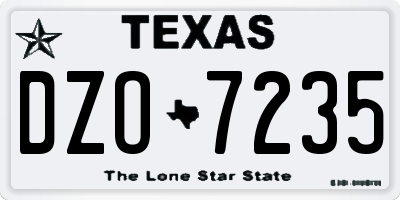 TX license plate DZO7235