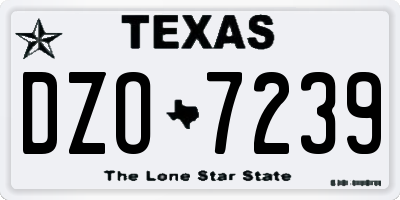 TX license plate DZO7239