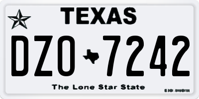 TX license plate DZO7242