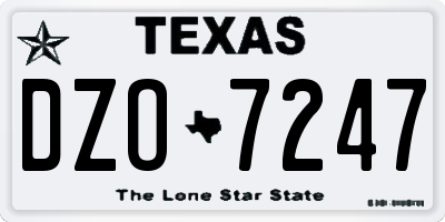 TX license plate DZO7247