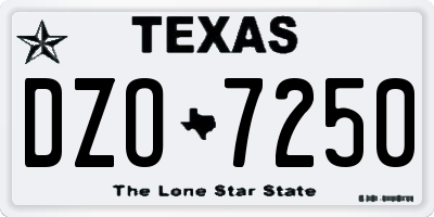 TX license plate DZO7250