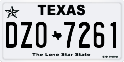 TX license plate DZO7261