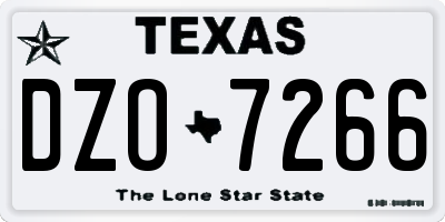 TX license plate DZO7266