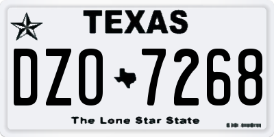 TX license plate DZO7268