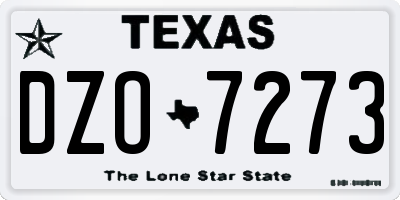 TX license plate DZO7273