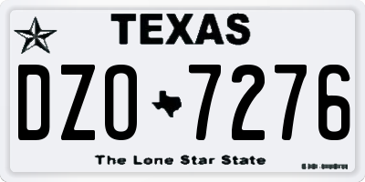 TX license plate DZO7276