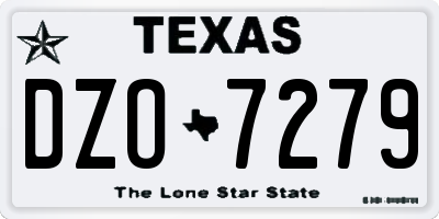 TX license plate DZO7279