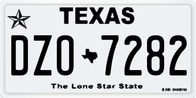 TX license plate DZO7282