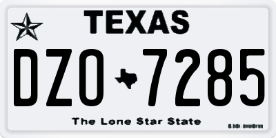 TX license plate DZO7285