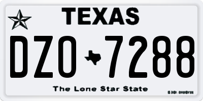 TX license plate DZO7288