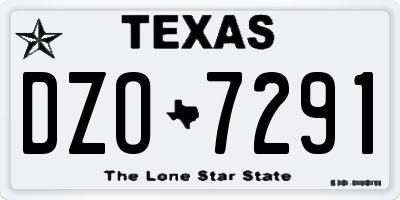 TX license plate DZO7291