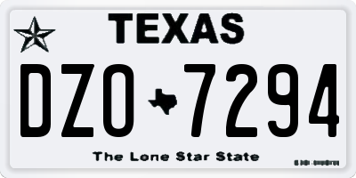 TX license plate DZO7294