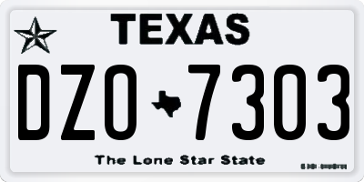 TX license plate DZO7303
