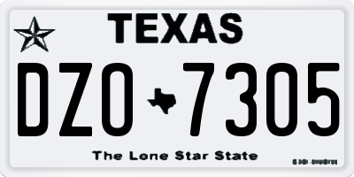 TX license plate DZO7305