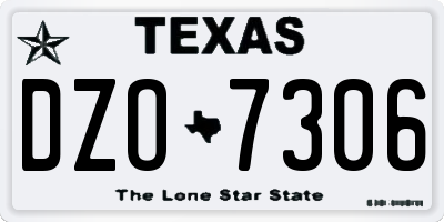 TX license plate DZO7306