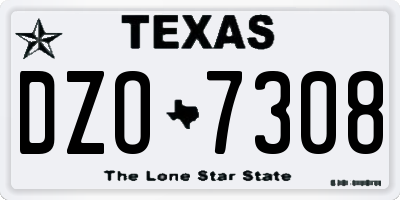 TX license plate DZO7308