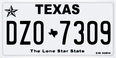 TX license plate DZO7309