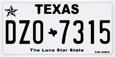 TX license plate DZO7315