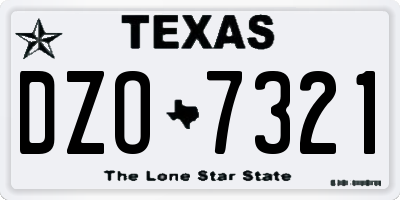 TX license plate DZO7321