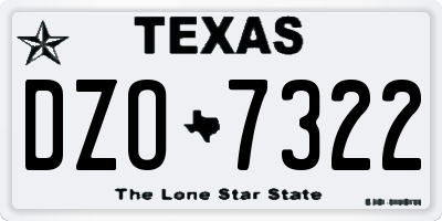 TX license plate DZO7322