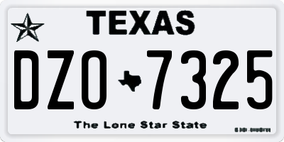 TX license plate DZO7325