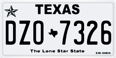 TX license plate DZO7326