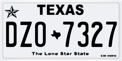 TX license plate DZO7327