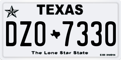 TX license plate DZO7330
